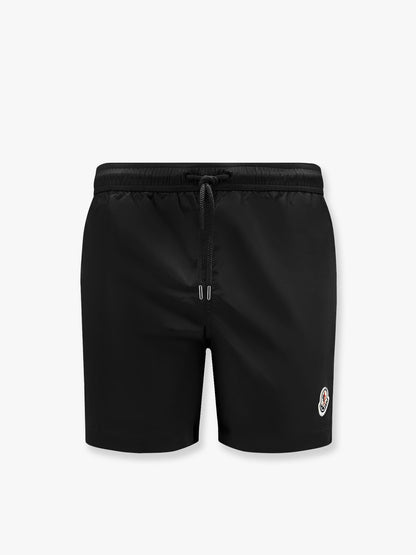 Moncler Nylon Swim Trunk With Frontal Logo Patch