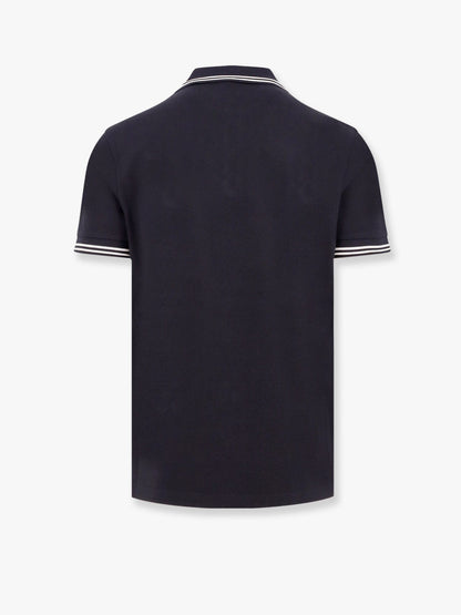 Moncler Cotton Polo Shirt With Contrasting Profiles