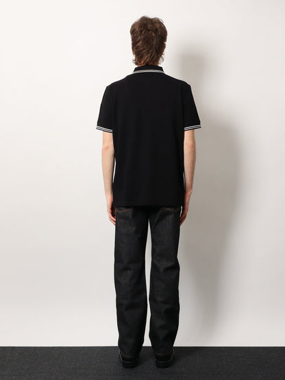 Moncler Cotton Polo Shirt With Contrasting Profiles