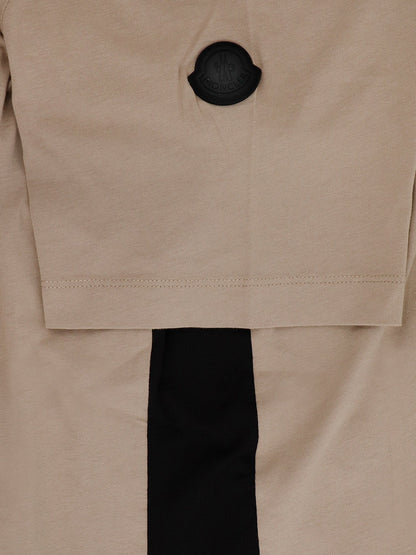 Moncler Cotton T Shirt With Technical Fabric Inserts