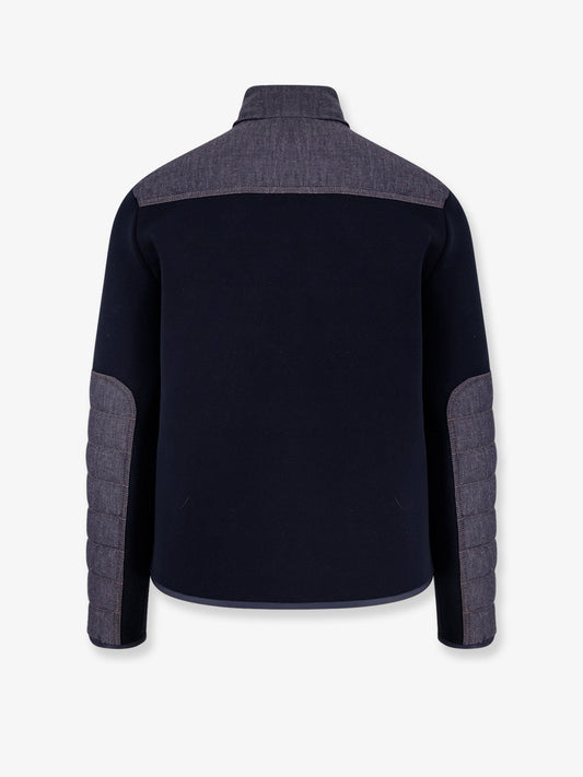 Moncler Stretch Cotton Cardigan With Padding On Thefront