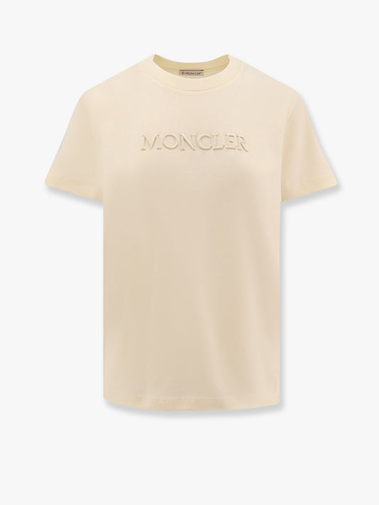 Moncler Biologic Cotton T Shirt With Embroidered Logo