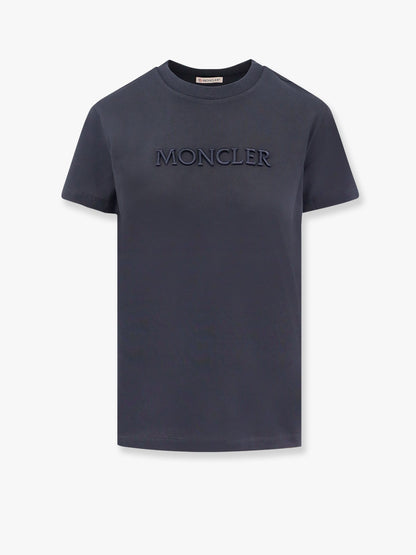 Moncler Biologic Cotton T Shirt With Embroidered Logo
