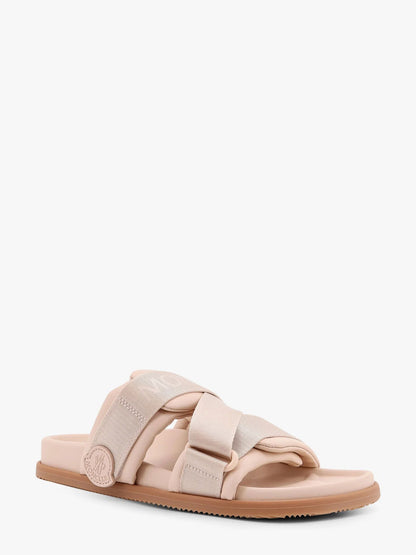 MONCLER - Mon summer leather sandals with nylon details