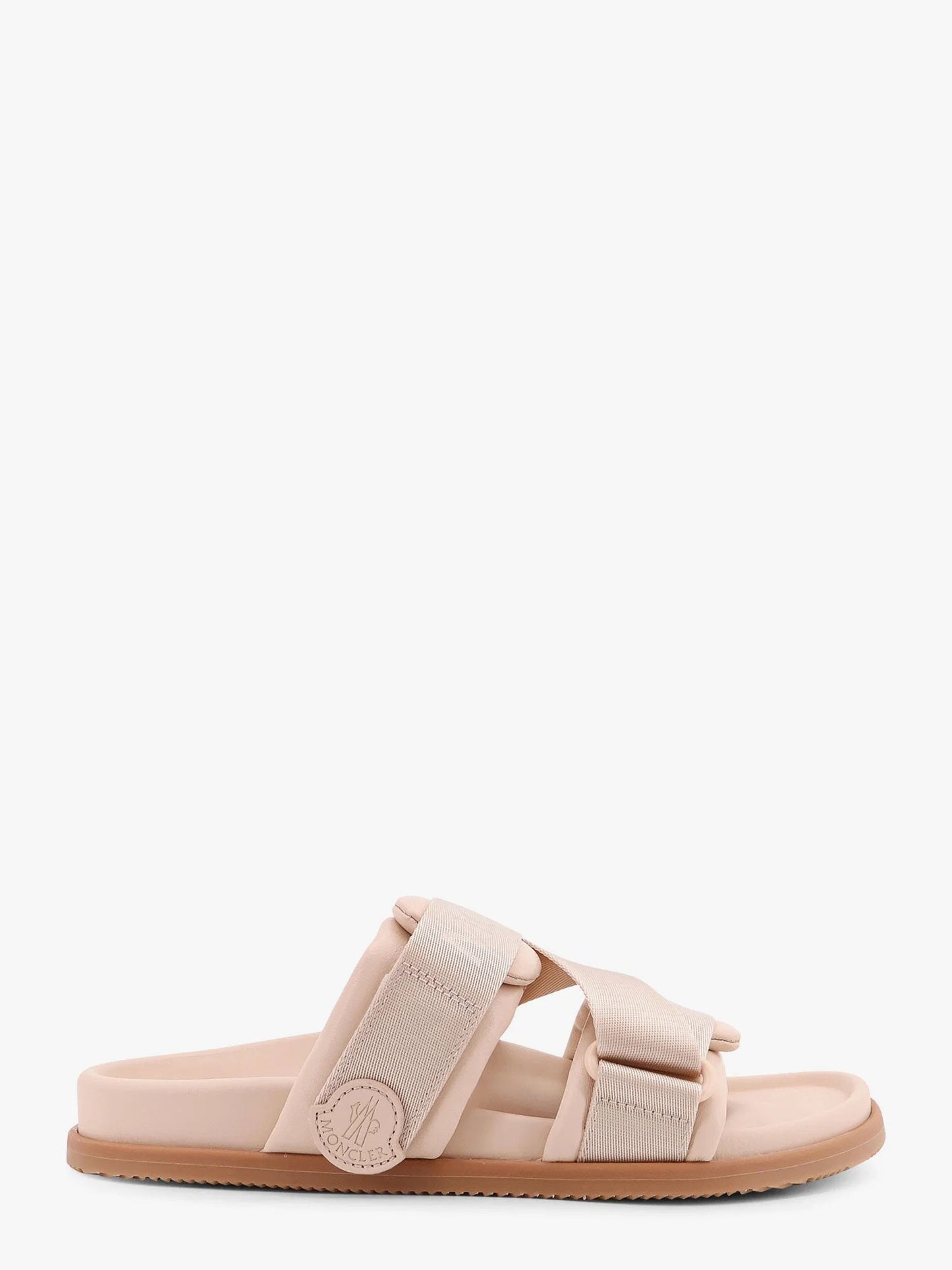 MONCLER - Mon summer leather sandals with nylon details