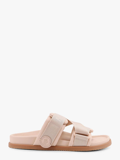 MONCLER - Mon summer leather sandals with nylon details