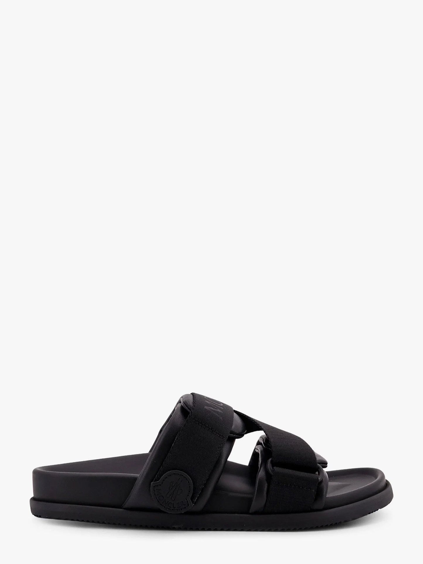 MONCLER - Mon summer leather sandals with nylon details