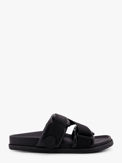 MONCLER - Mon summer leather sandals with nylon details