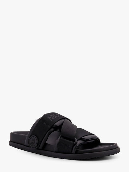 MONCLER - Mon summer leather sandals with nylon details