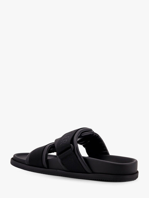 Moncler Mon summer leather sandals with nylon details - Nero
