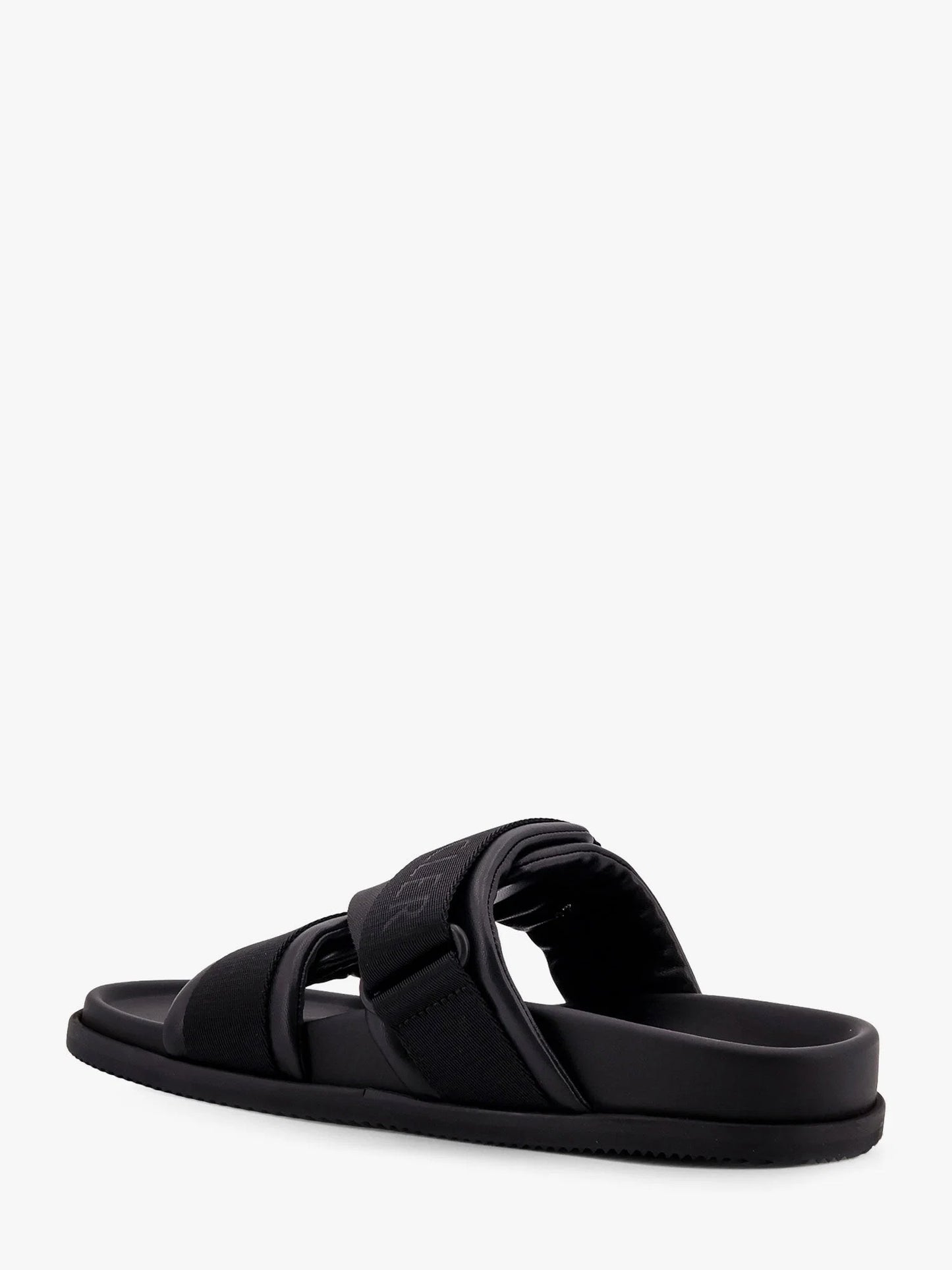 MONCLER - Mon summer leather sandals with nylon details