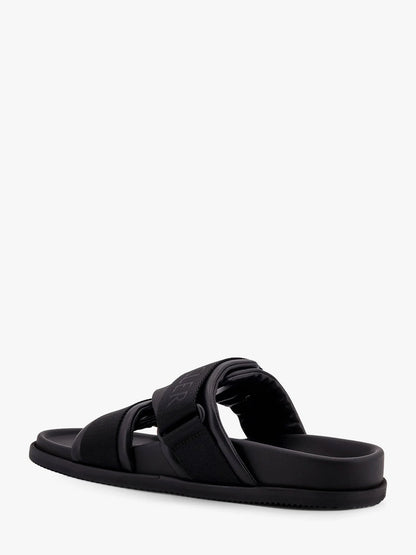 MONCLER - Mon summer leather sandals with nylon details
