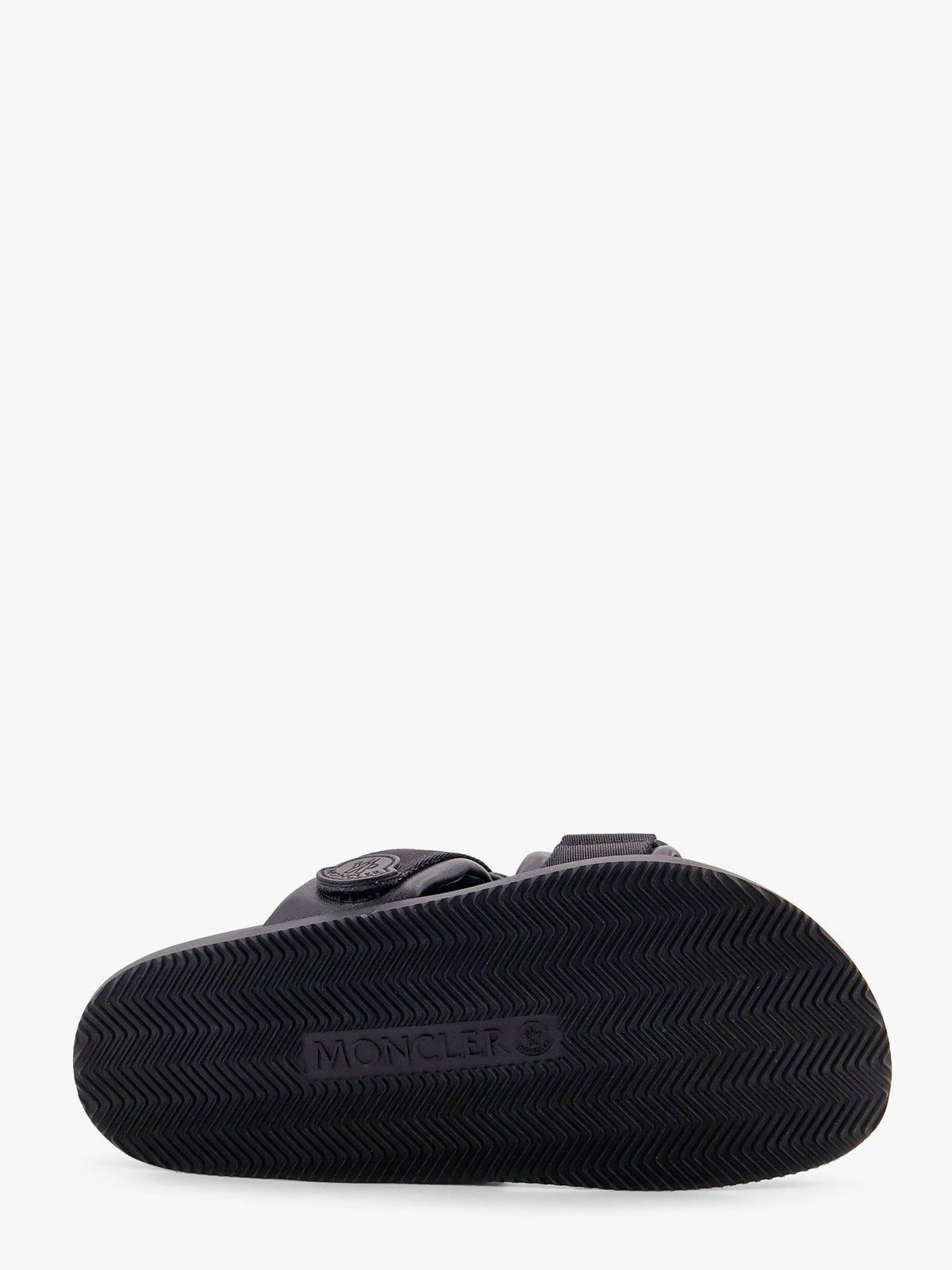 Moncler Mon summer leather sandals with nylon details - Nero