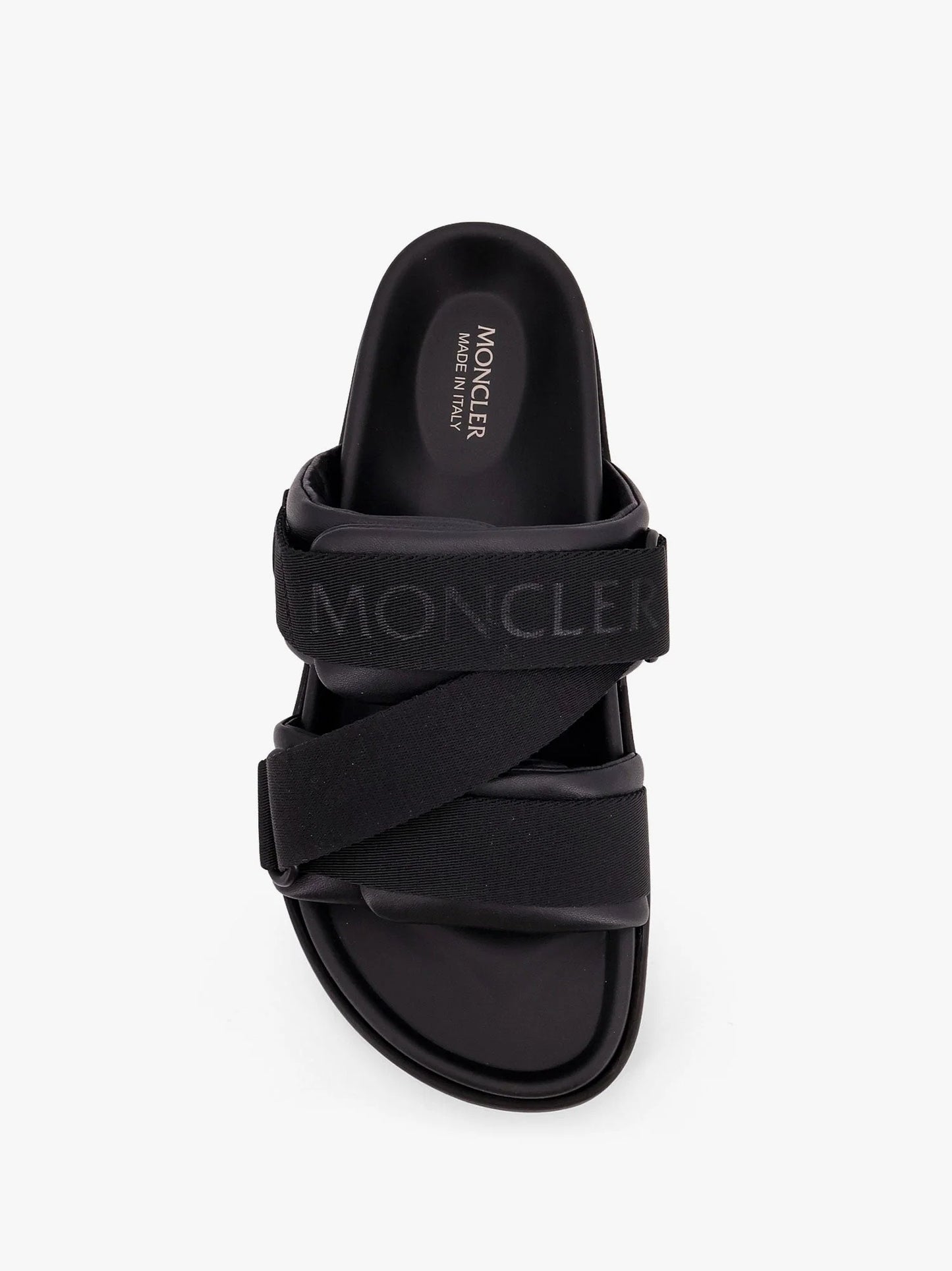 MONCLER - Mon summer leather sandals with nylon details