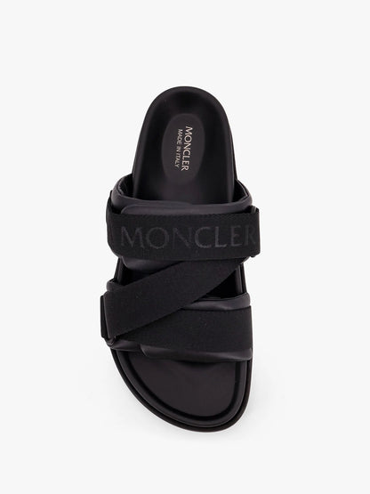 MONCLER - Mon summer leather sandals with nylon details