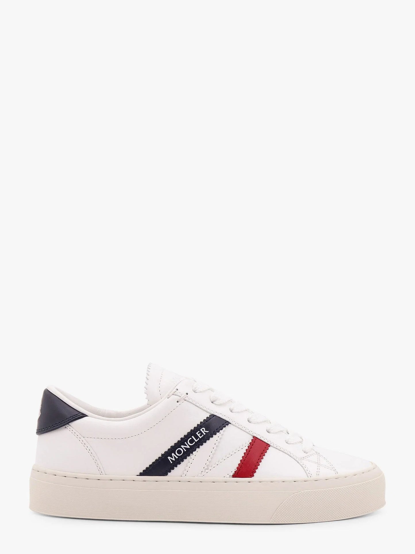 MONCLER - Monaco2 leather sneakers with logo print
