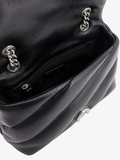 Pinko Matelass�� Leather Shoulder Bag With Iconic Love Birds Buckle
