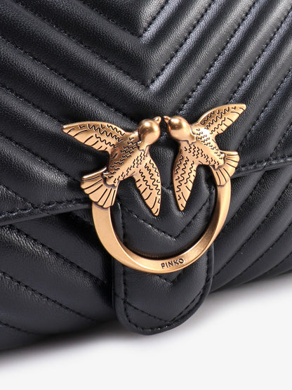 Pinko Love Lady Matelass�� Leather Handbag With Love Birds Buckle