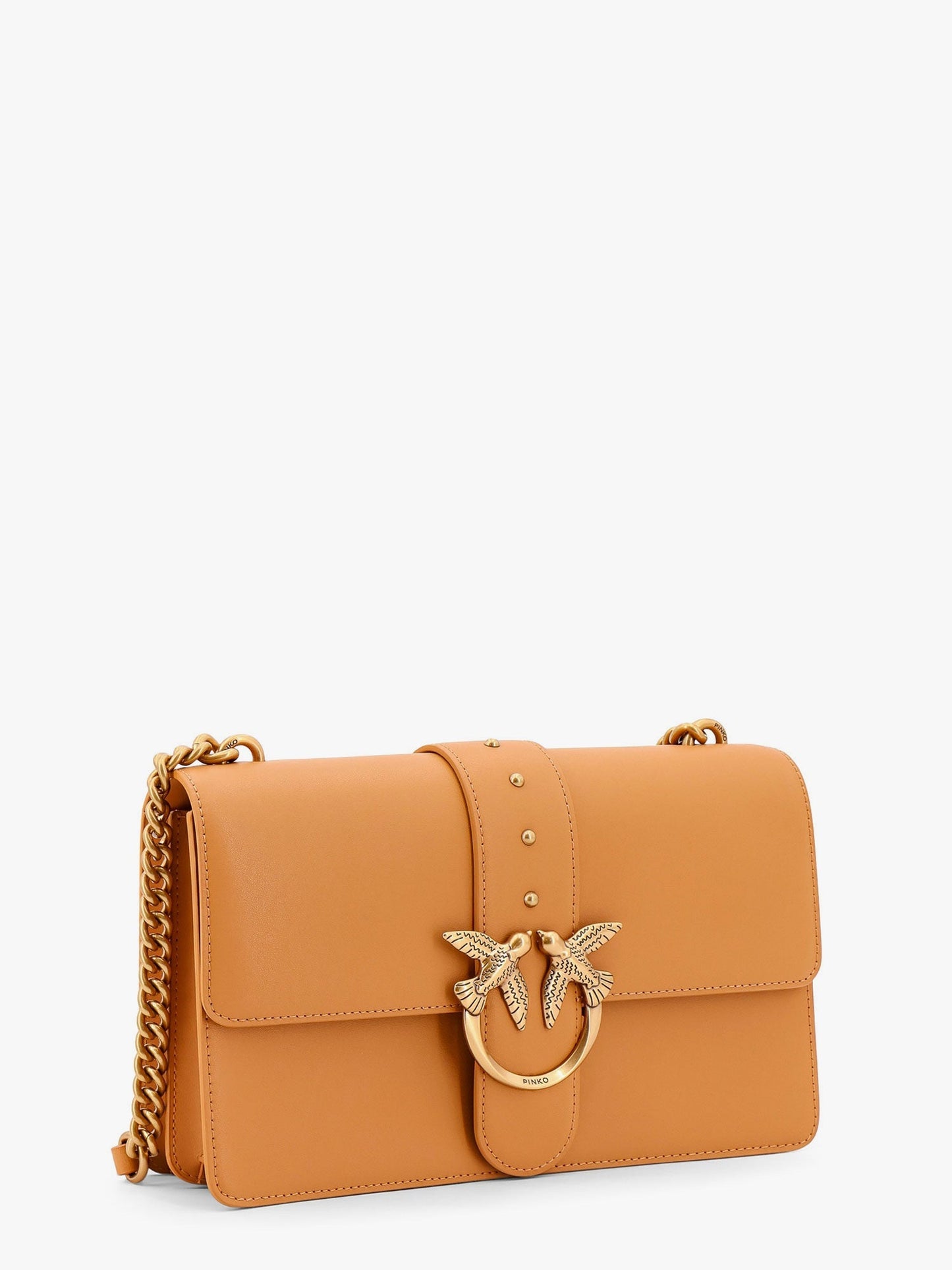 Pinko Leather Shoulder Bag With Love Birds Buckle