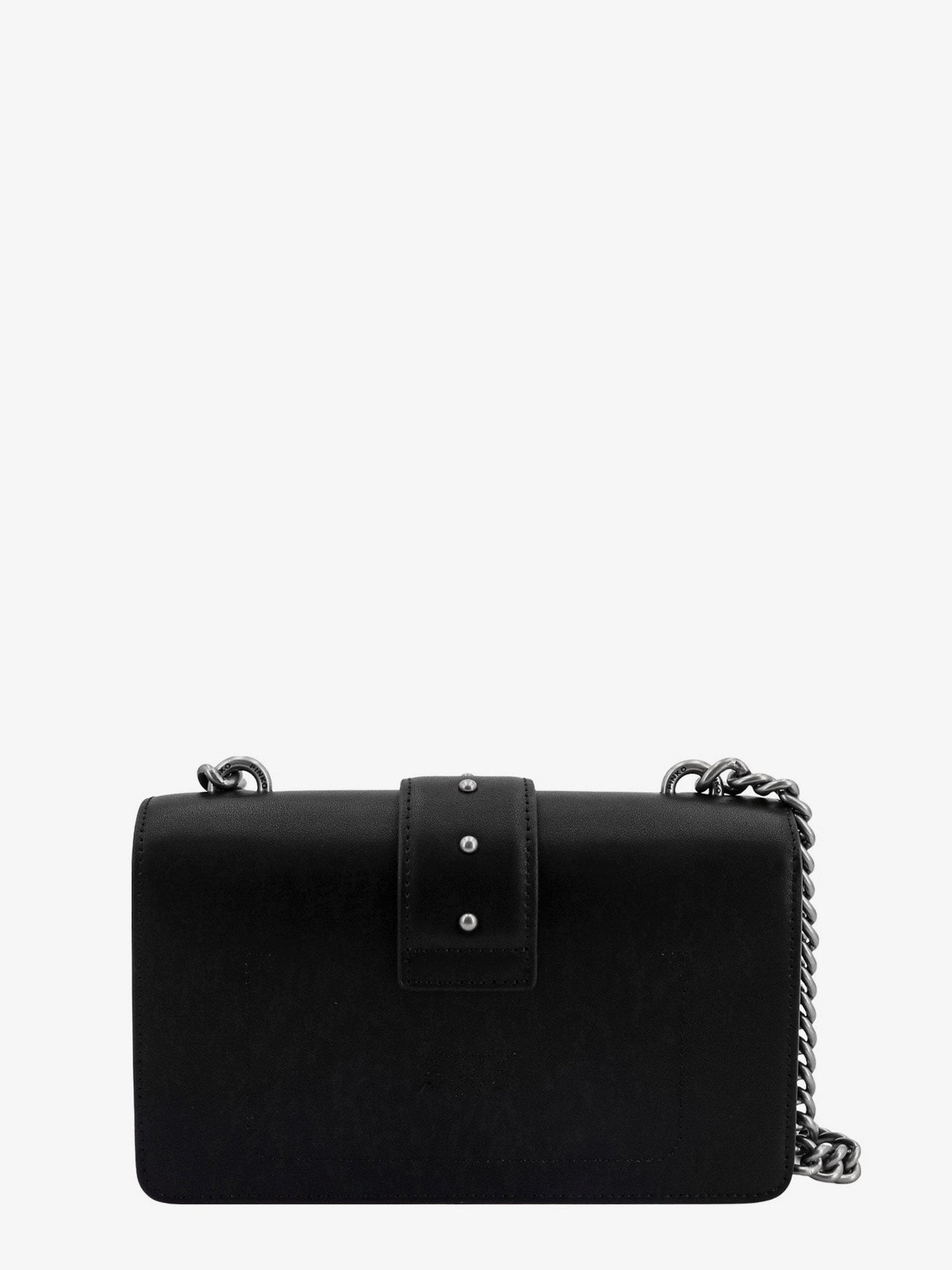 Pinko Leather Shoulder Bag With Love Birds Buckle