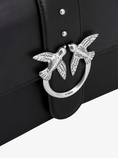 Pinko Leather Shoulder Bag With Love Birds Buckle