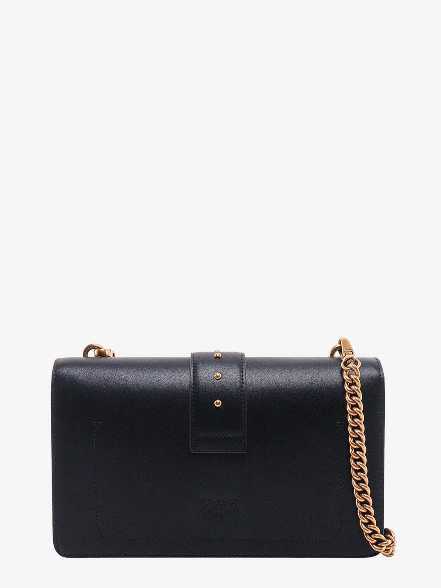 Pinko Leather Shoulder Bag With Love Birds Buckle