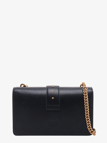 Pinko Leather Shoulder Bag With Love Birds Buckle