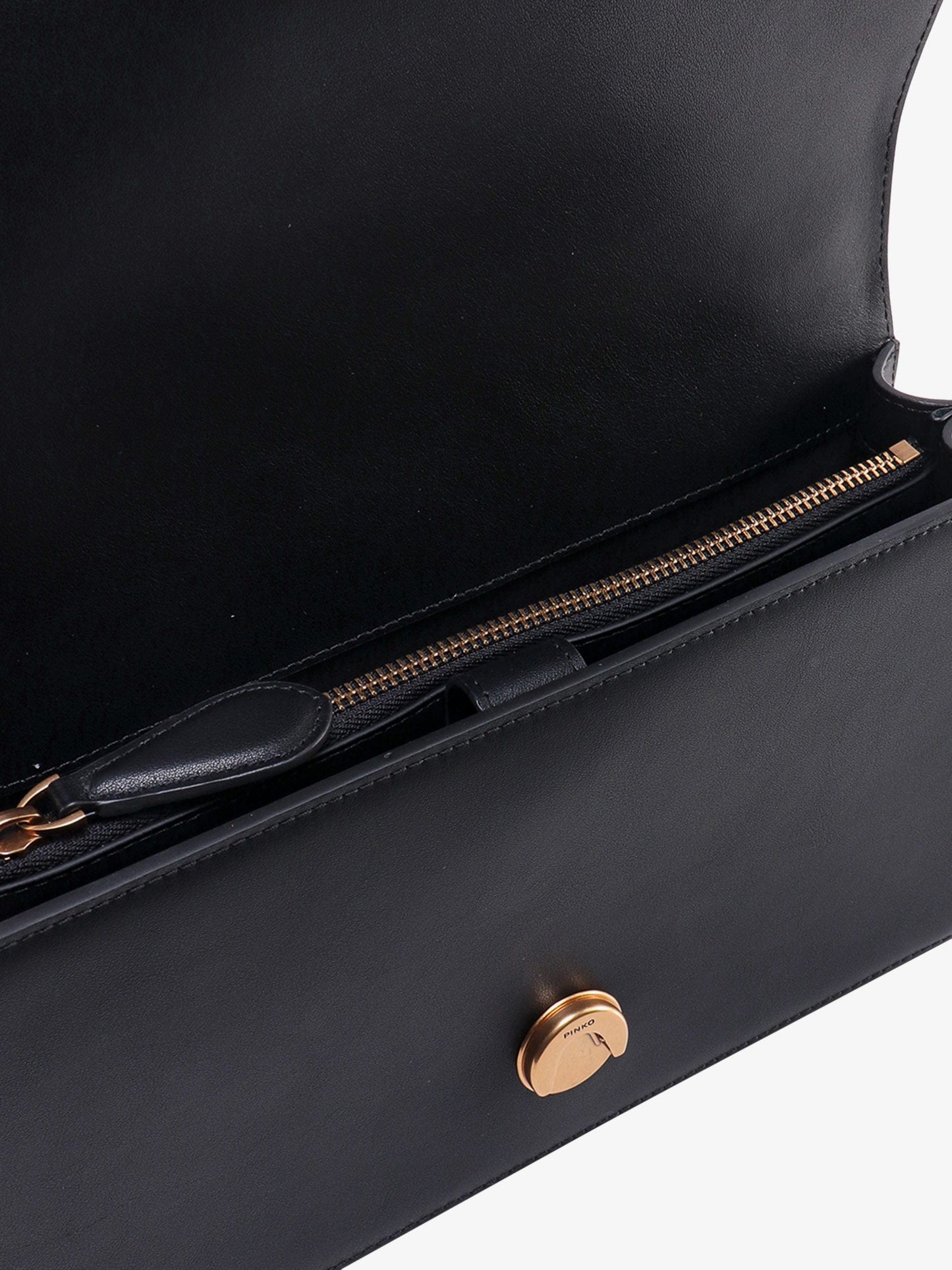 Pinko Leather Shoulder Bag With Love Birds Buckle