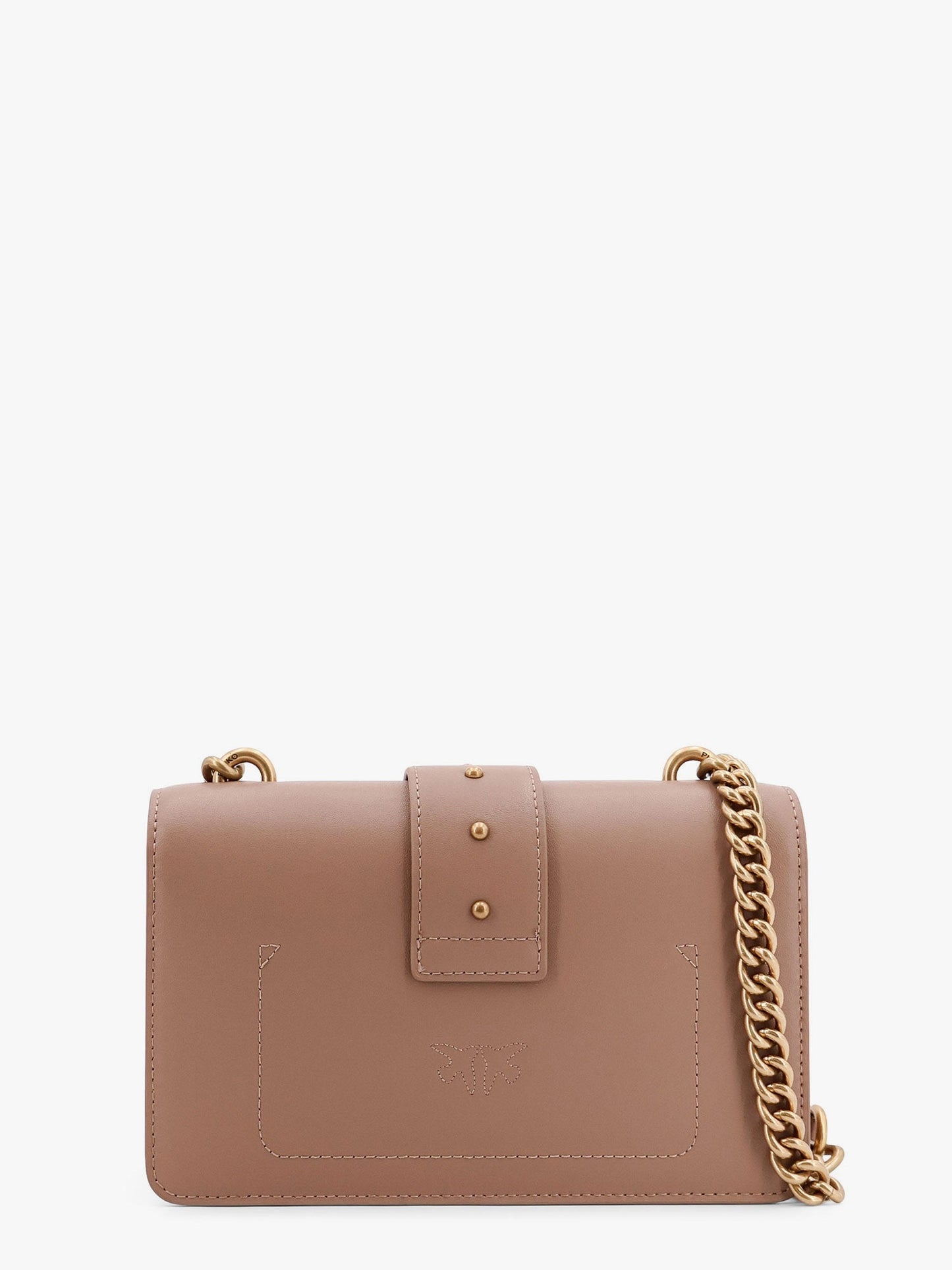 Pinko Leather Shoulder Bag With Iconic Love Birds Buckle