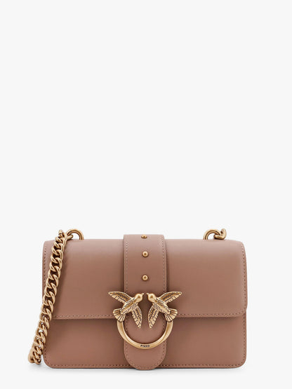 Pinko Leather Shoulder Bag With Iconic Love Birds Buckle
