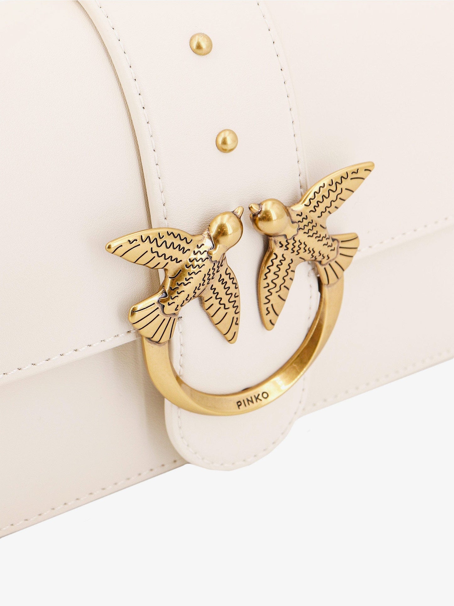 Pinko Leather Shoulder Bag With Iconic Love Birds Buckle
