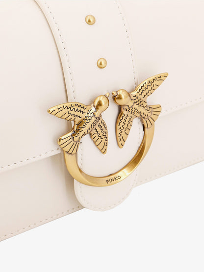 Pinko Leather Shoulder Bag With Iconic Love Birds Buckle
