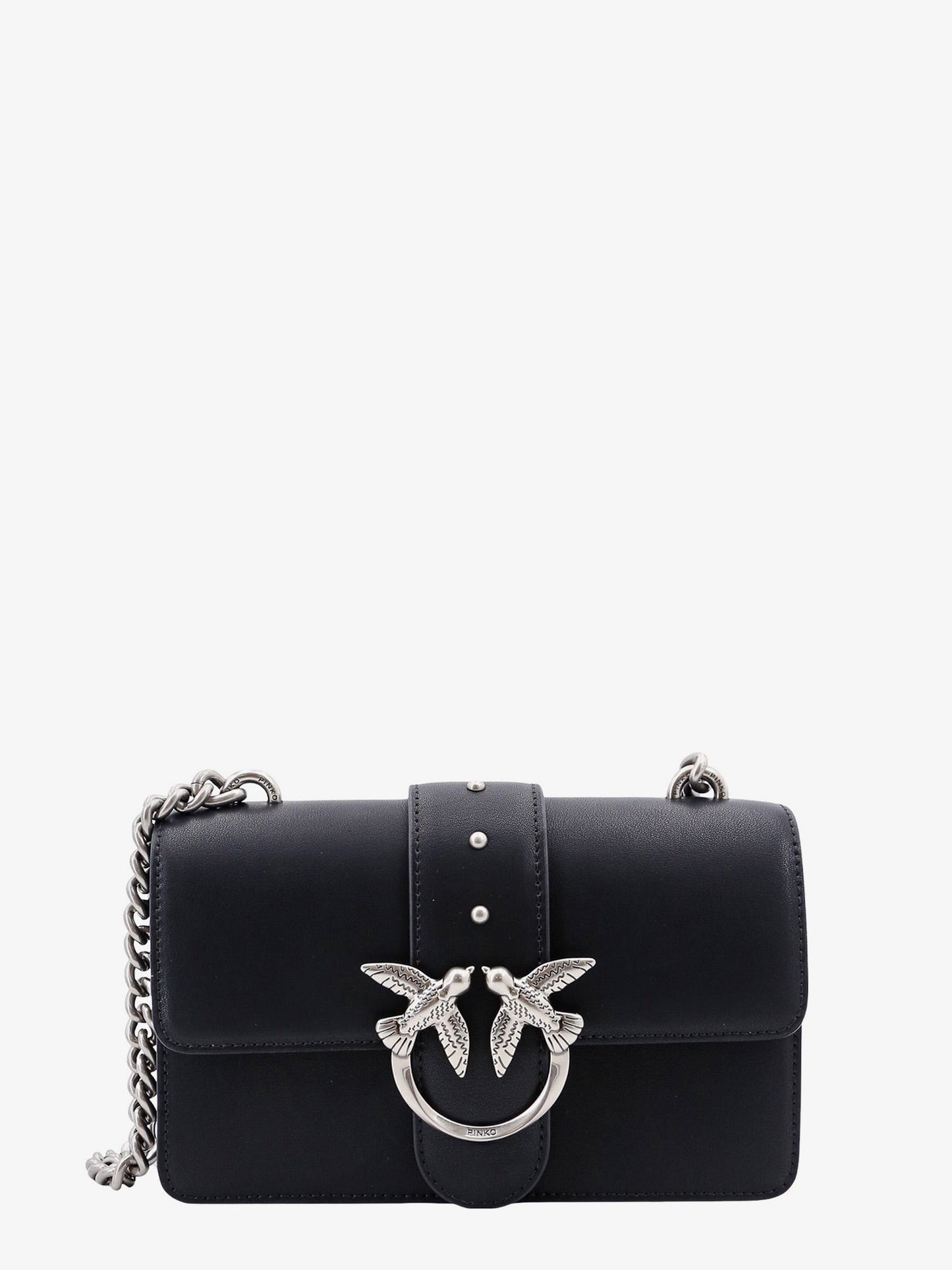 Pinko Leather Shoulder Bag With Iconic Love Birds Buckle