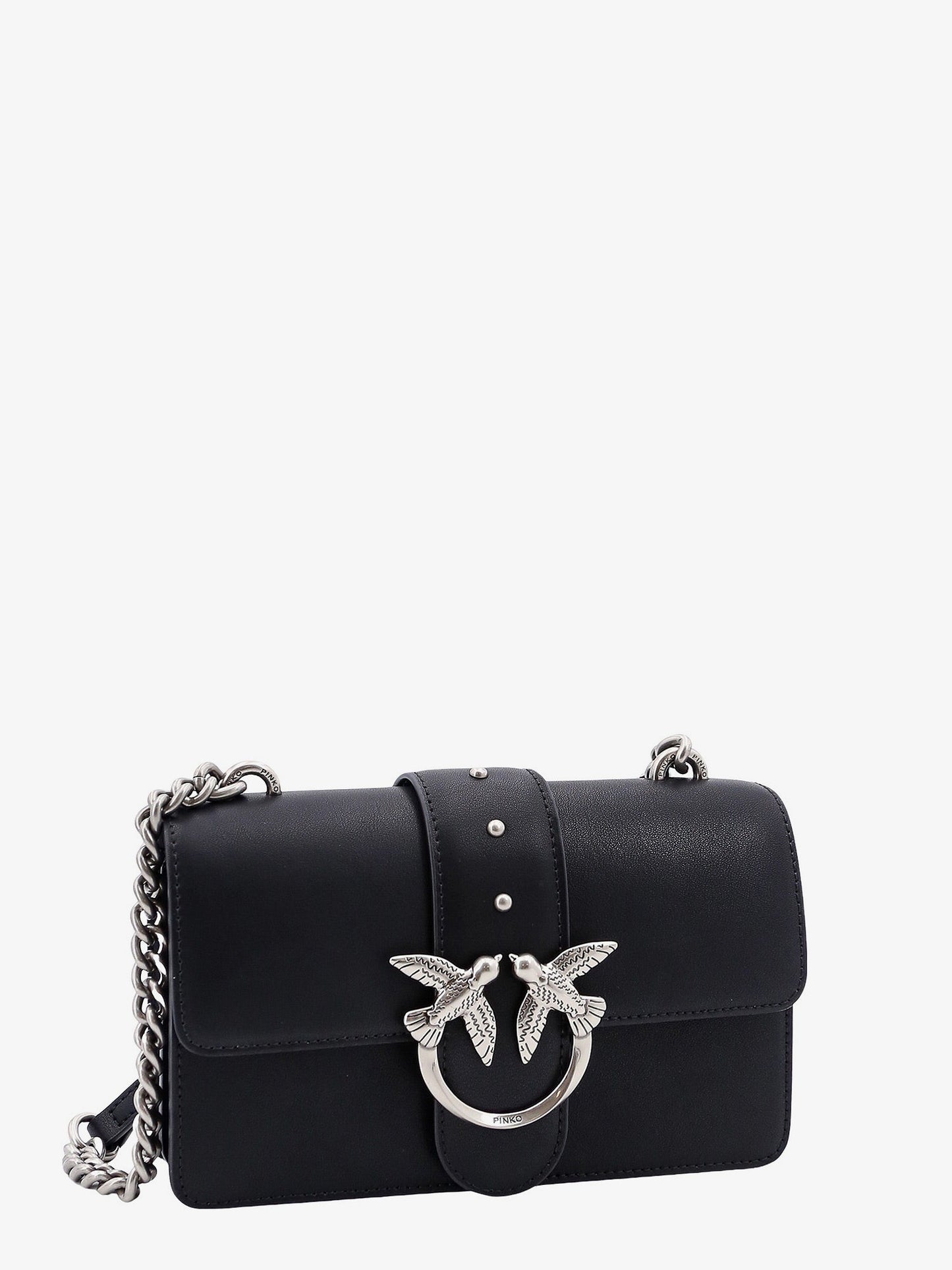 Pinko Leather Shoulder Bag With Iconic Love Birds Buckle