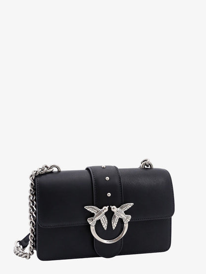 Pinko Leather Shoulder Bag With Iconic Love Birds Buckle