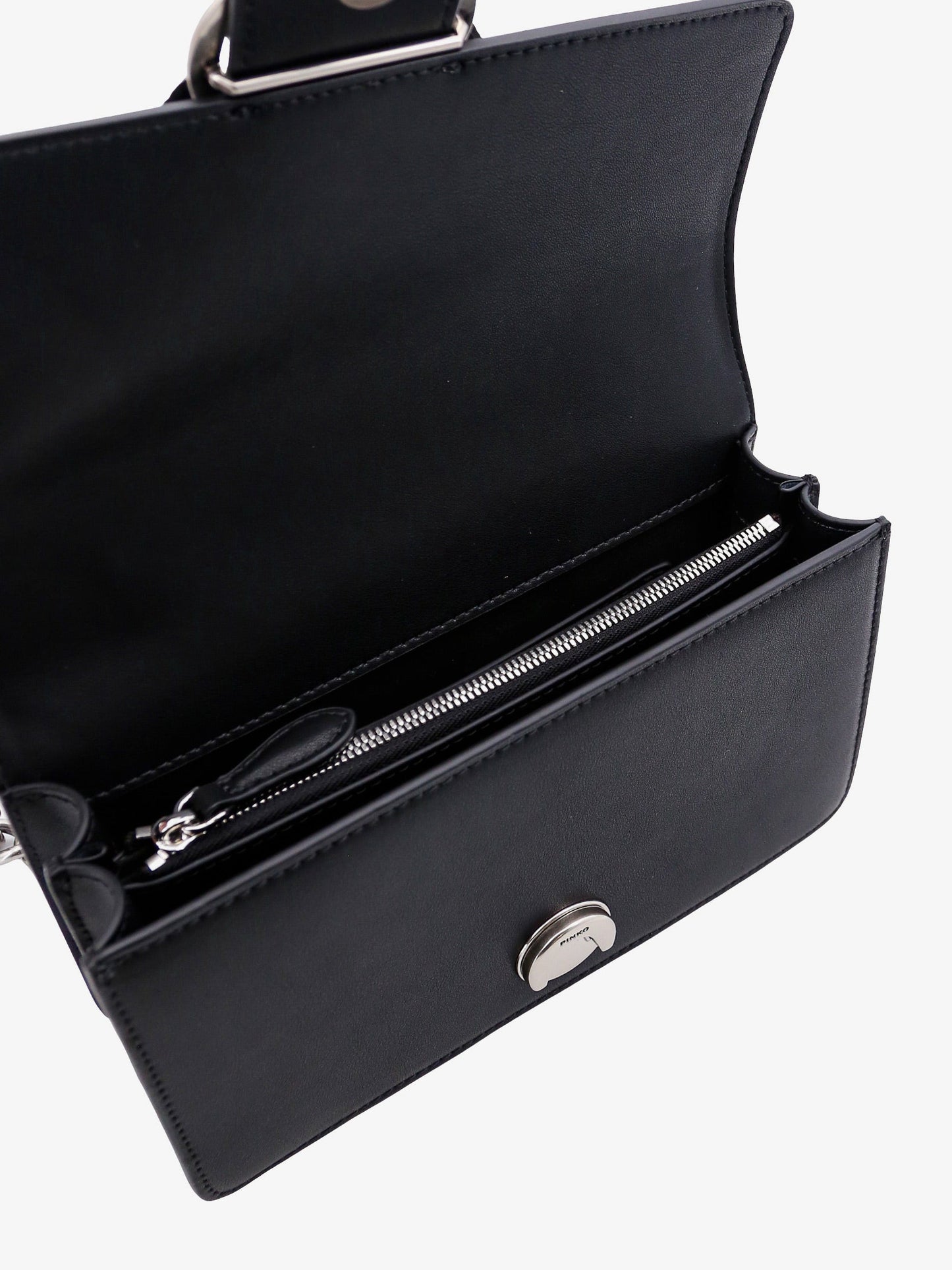 Pinko Leather Shoulder Bag With Iconic Love Birds Buckle