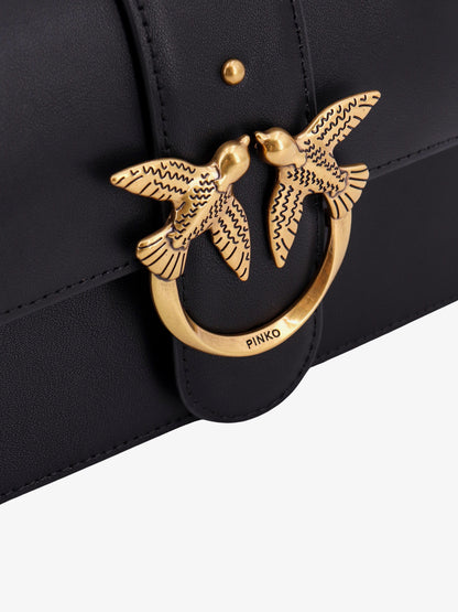 Pinko Leather Shoulder Bag With Iconic Love Birds Buckle