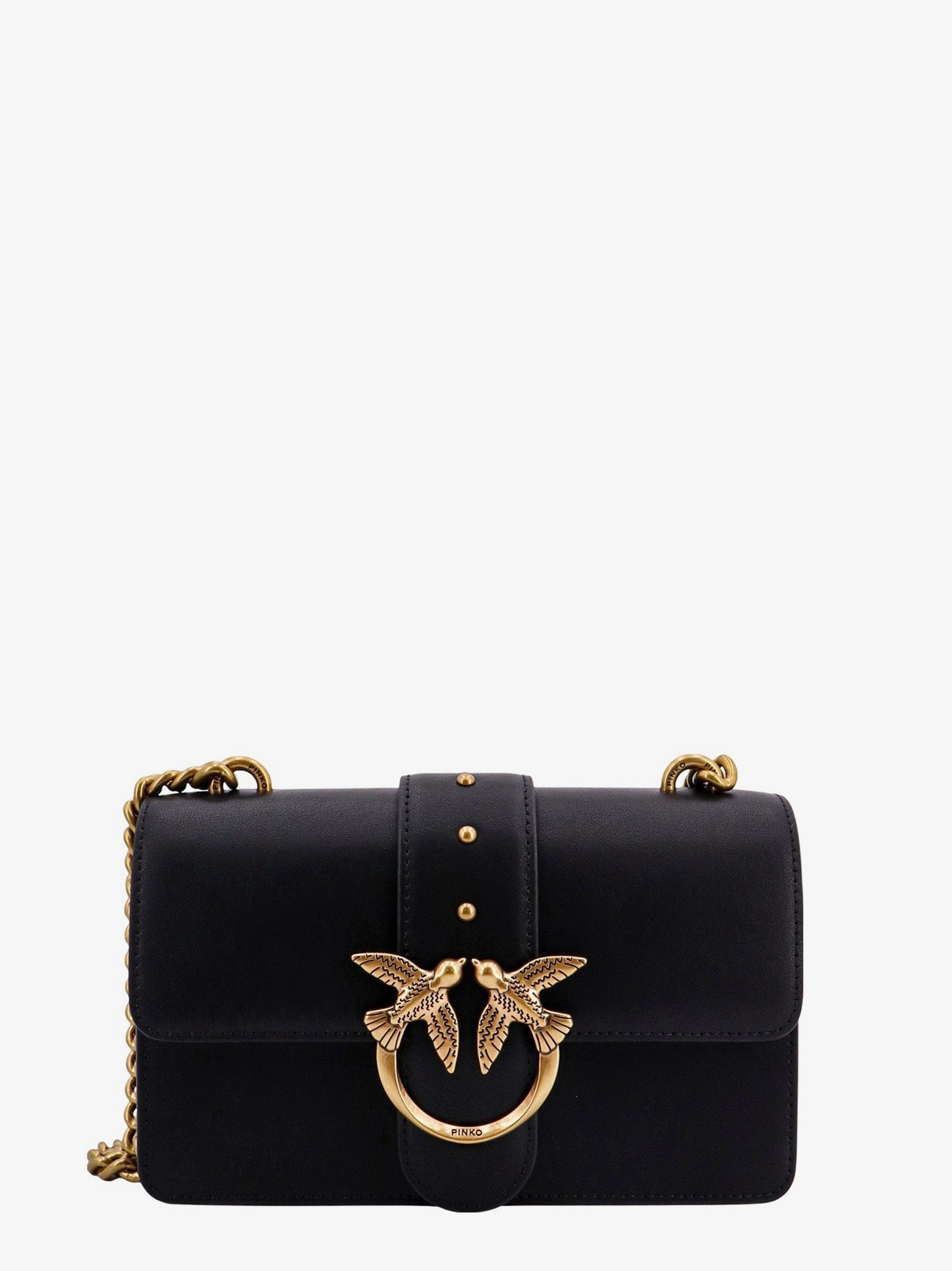 Pinko Leather Shoulder Bag With Iconic Love Birds Buckle