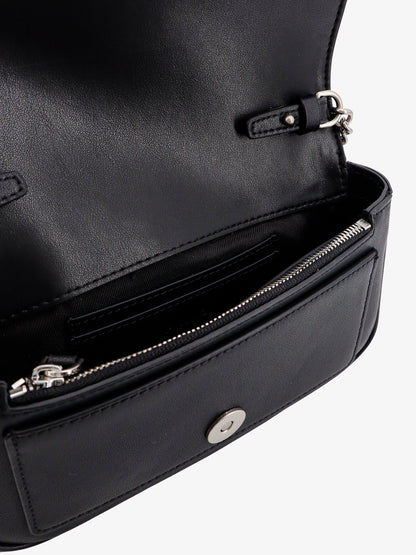 Pinko Love One Pocket Leather Shoulder Bag With Love Birds Buckle