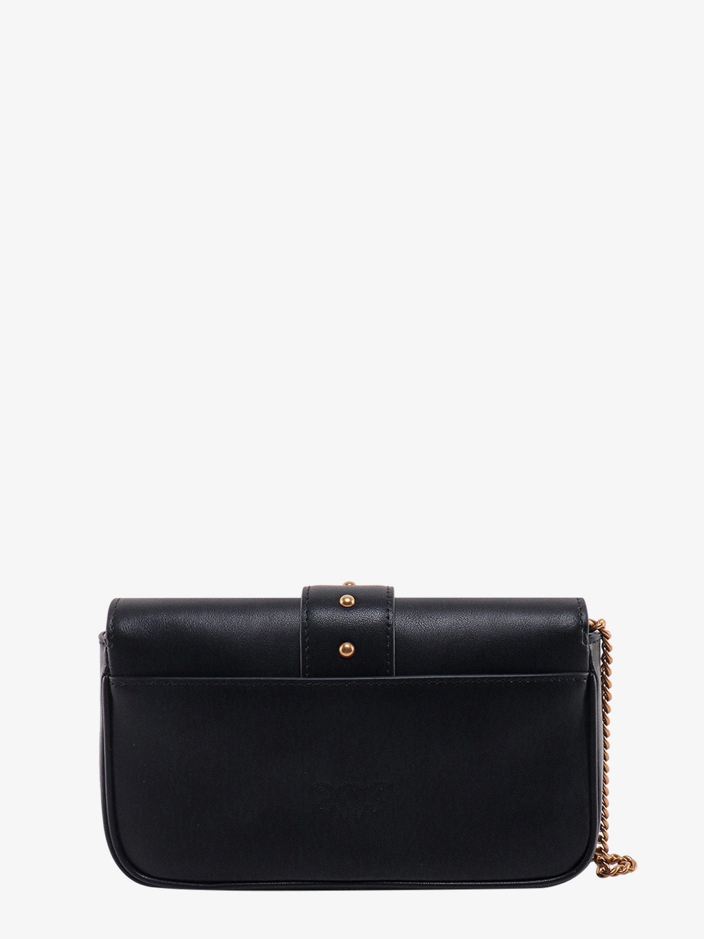 Pinko Love One Pocket Leather Shoulder Bag With Love Birds Buckle