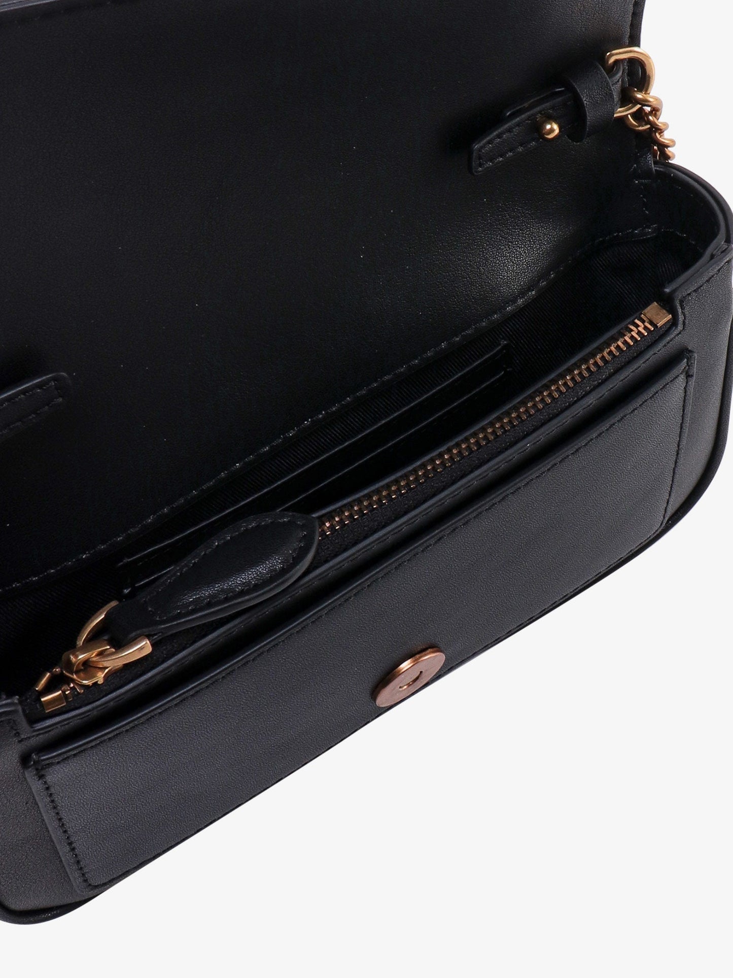 Pinko Love One Pocket Leather Shoulder Bag With Love Birds Buckle