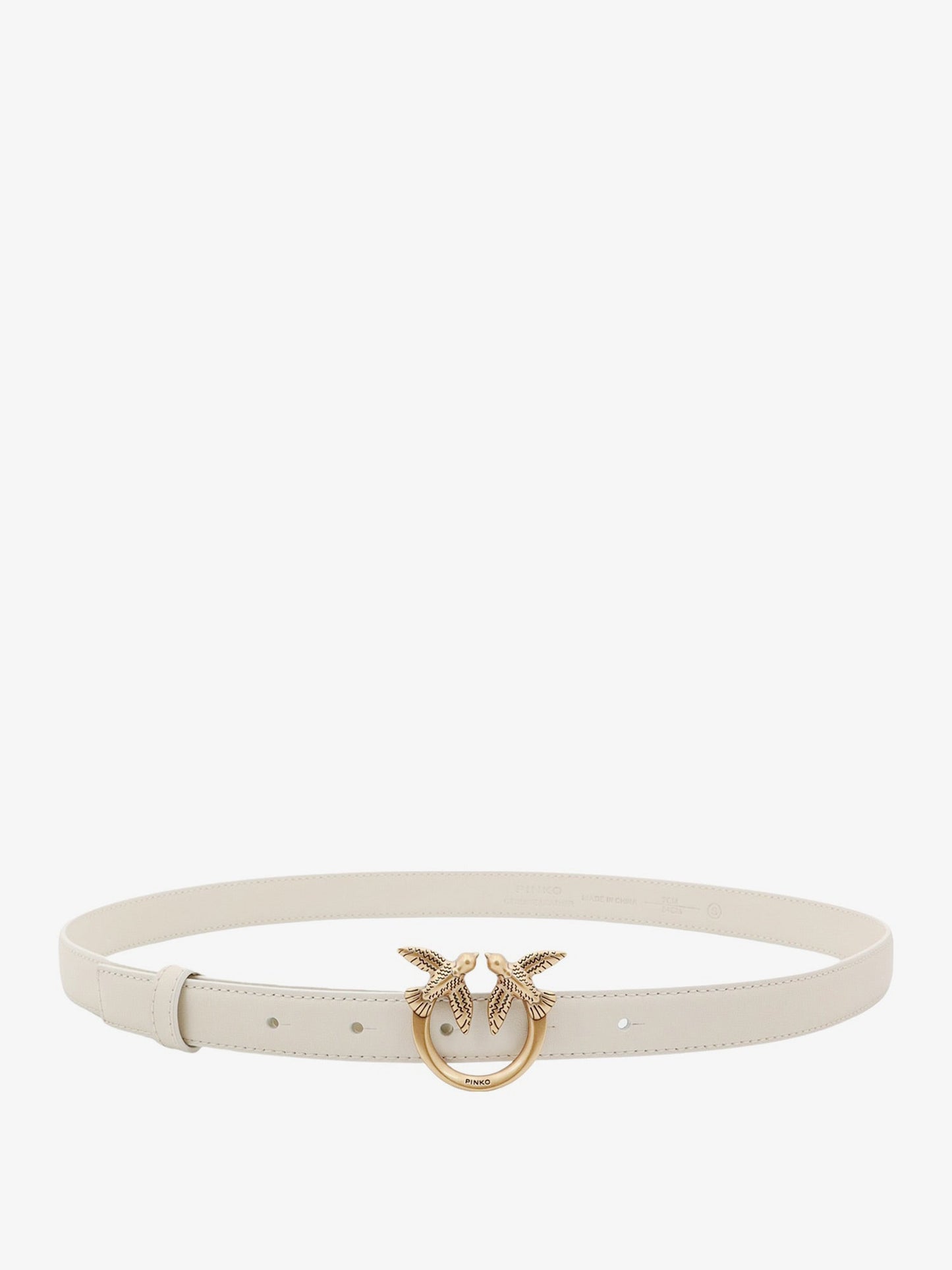 Pinko Love Berry Leather Belt With Love Birds Buckle