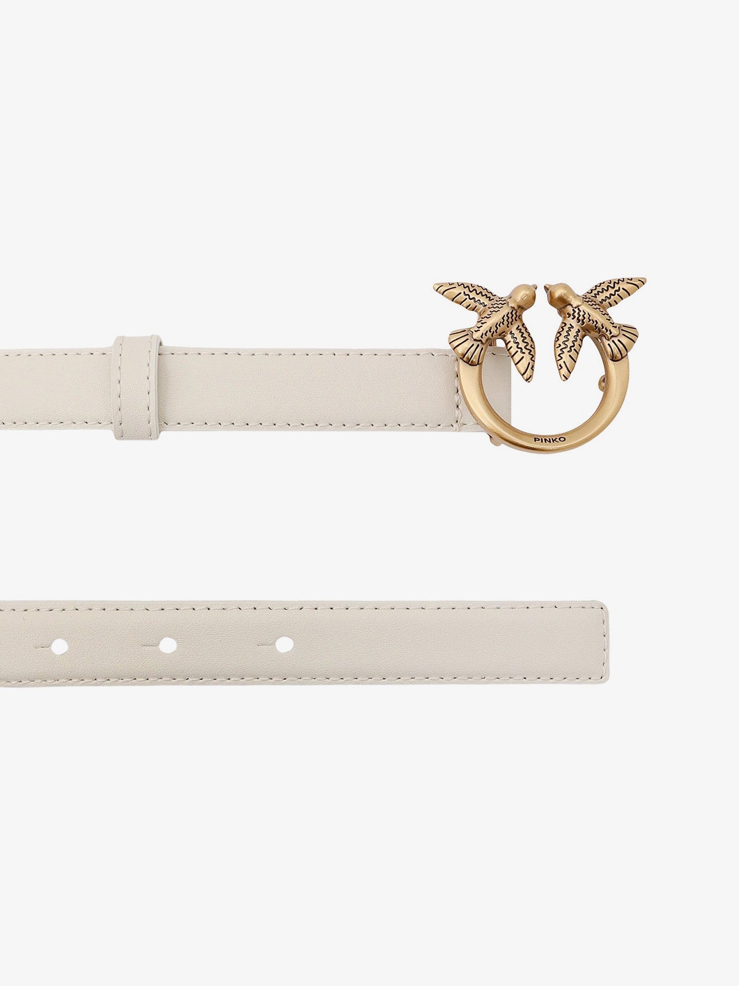 Pinko Love Berry Leather Belt With Love Birds Buckle