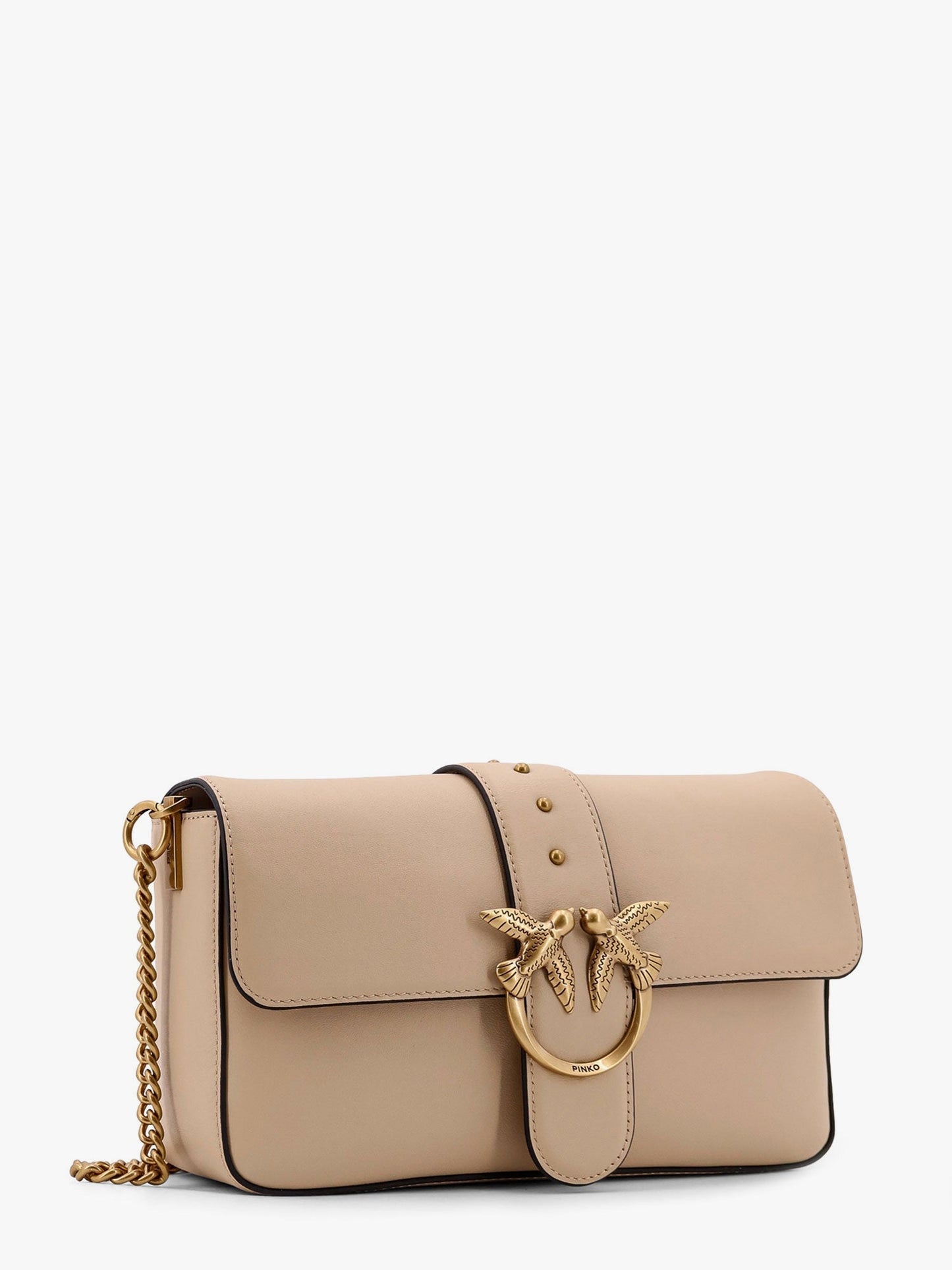 Pinko Love One Classic Leather Shoulder Bag