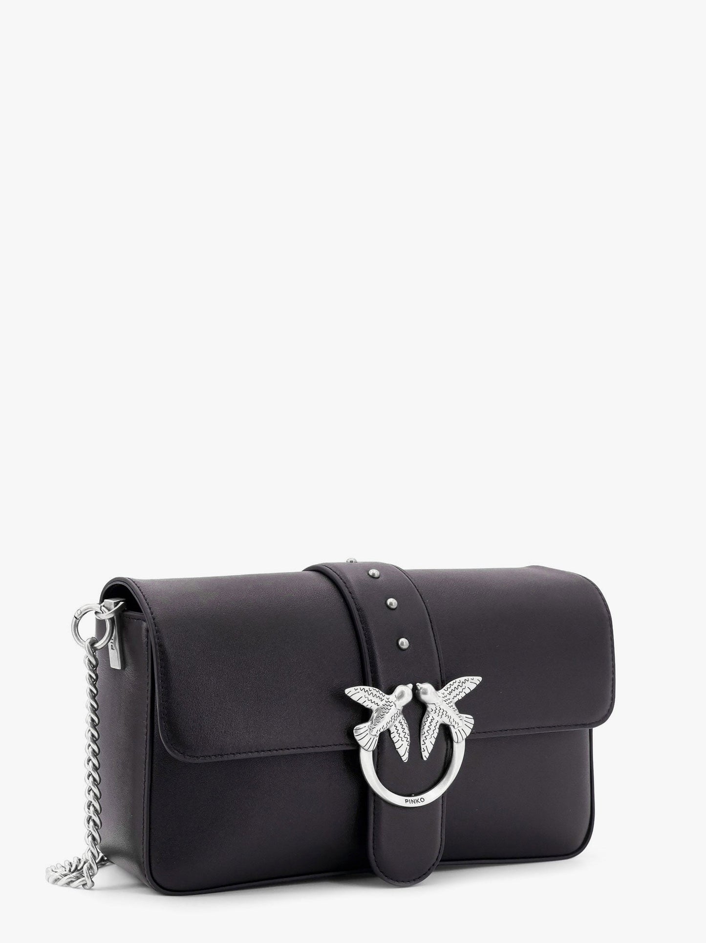 Pinko Love One Classic Leather Shoulder Bag