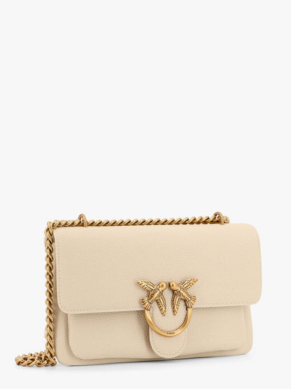Pinko Leather Shoulder Bag With Metal Love Birds Buckle
