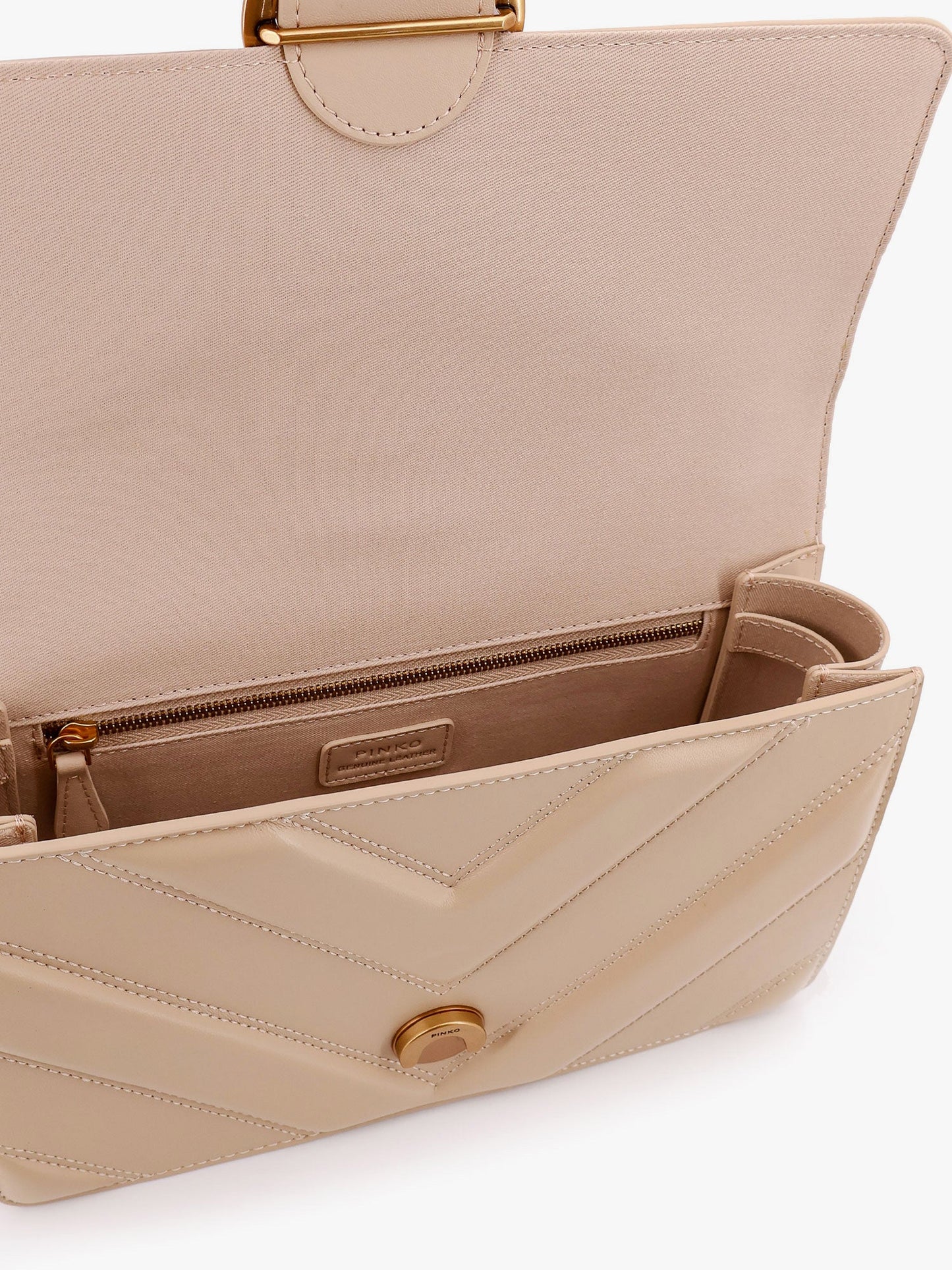 Pinko Love One Classic Matelass�� Leather Shoulder Bag With Love Birds Buckle