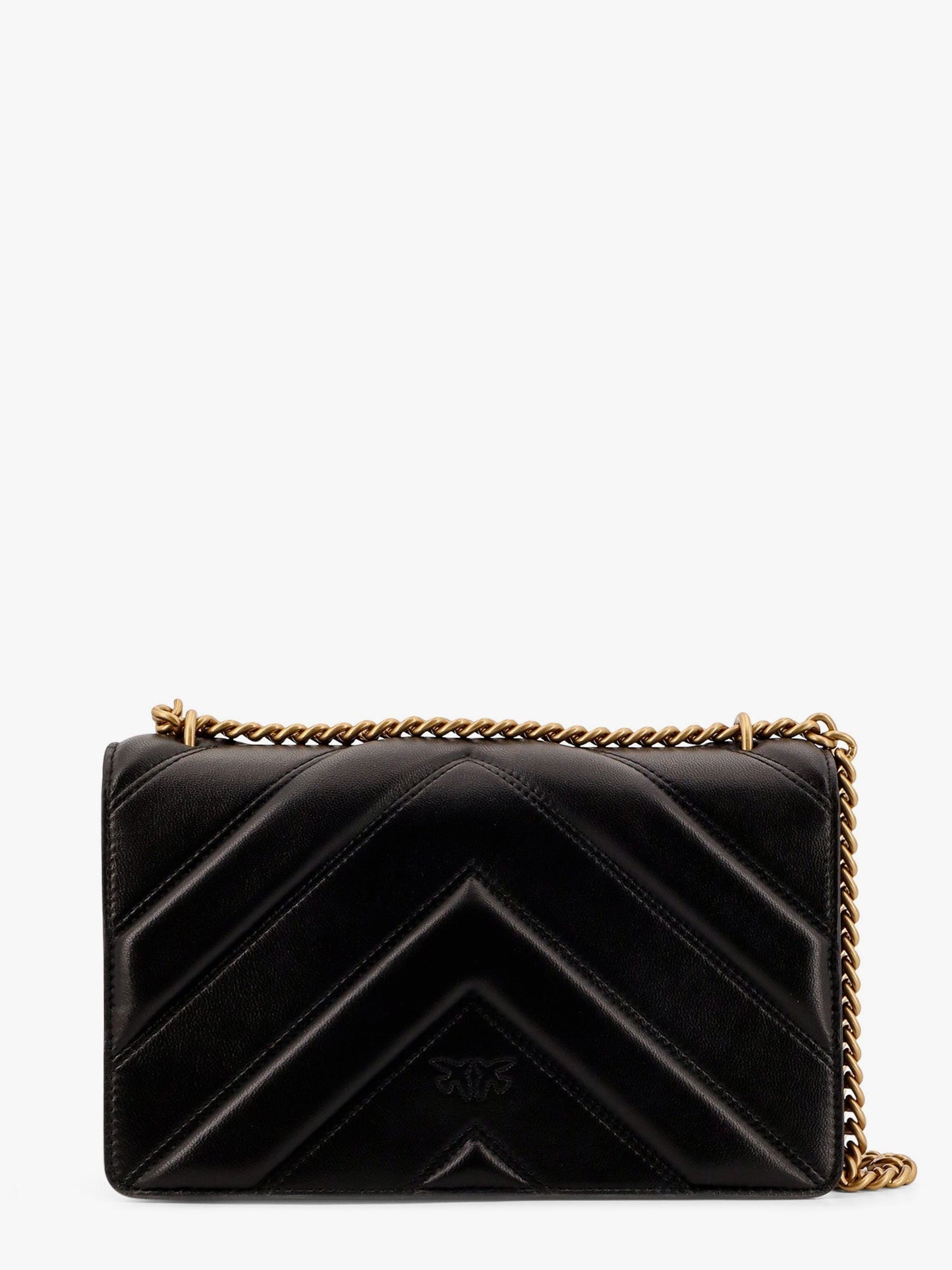 Pinko Love One Classic Matelass�� Leather Shoulder Bag With Love Birds Buckle