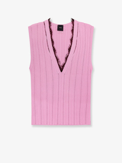 Pinko Montanaia Sleeveless Ribbed Viscose Blend Sweater