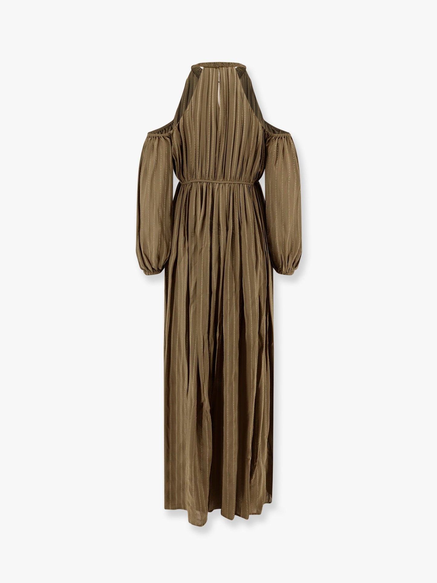 Pinko Allenatore Georgette Long Dress With Striped Motif